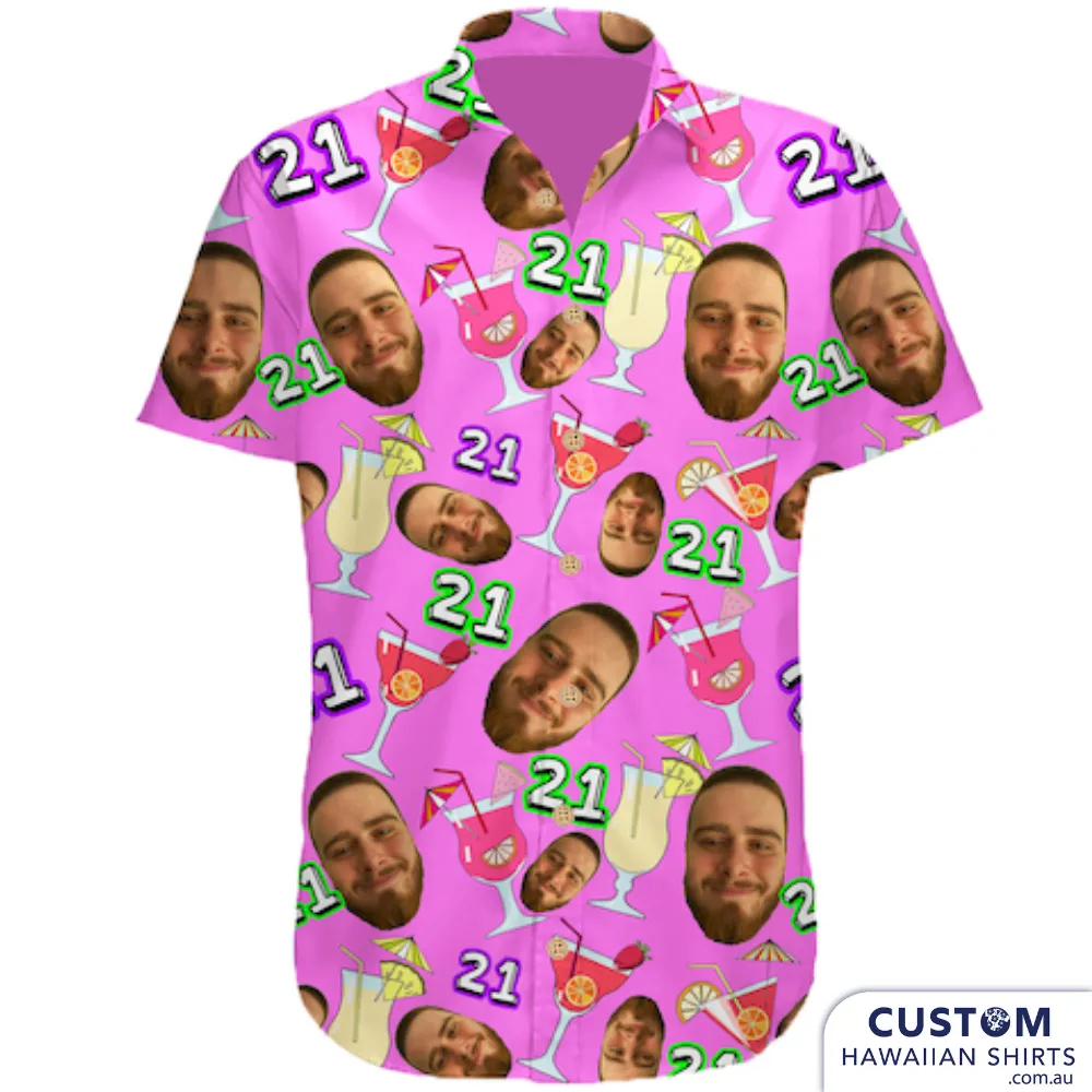 21st Birthday Party, Kieran - Custom Face Shirts