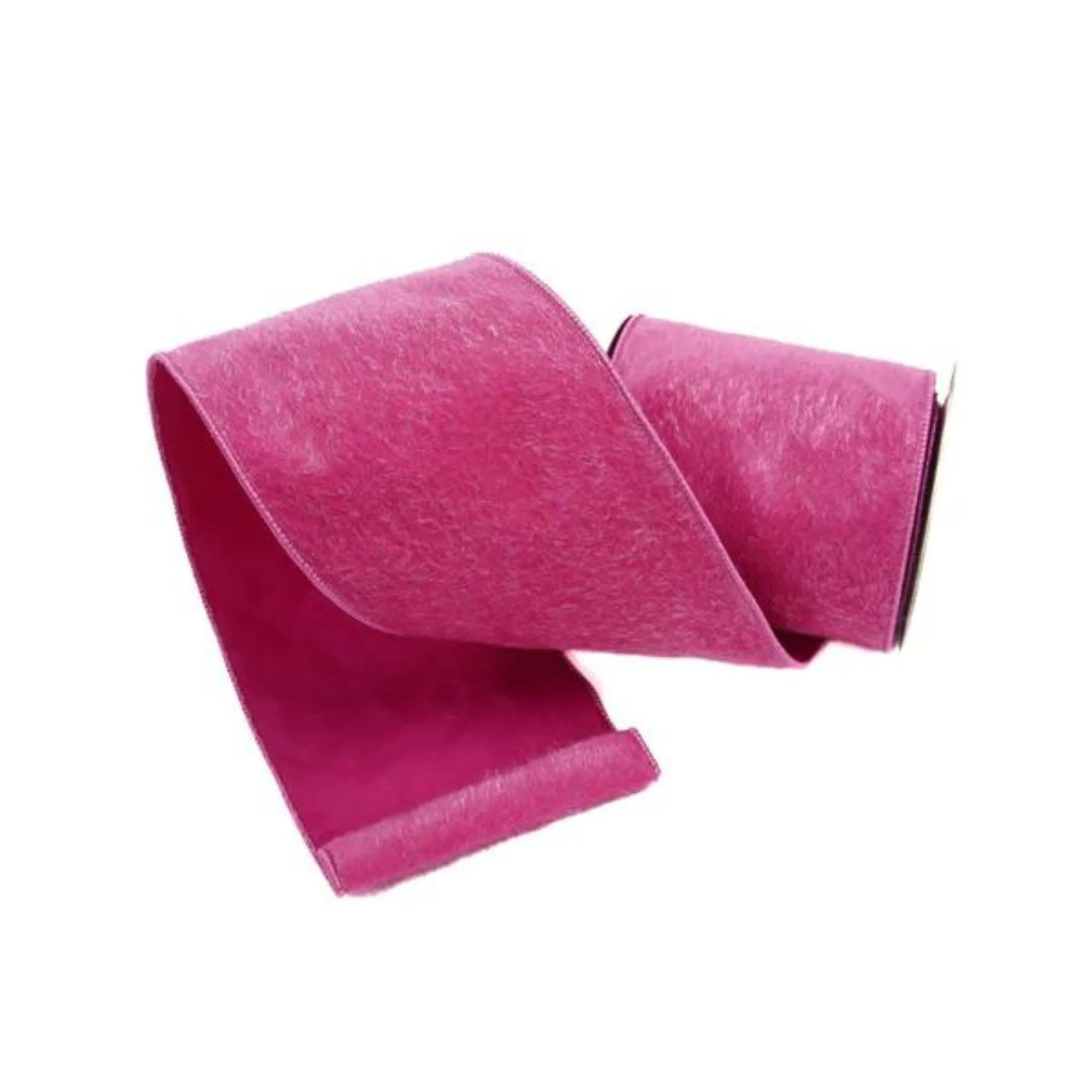 4" Hot Pink Fleece Ribbon, Wired Fleece Ribbon