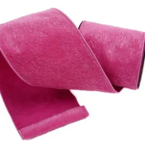 4" Hot Pink Fleece Ribbon, Wired Fleece Ribbon