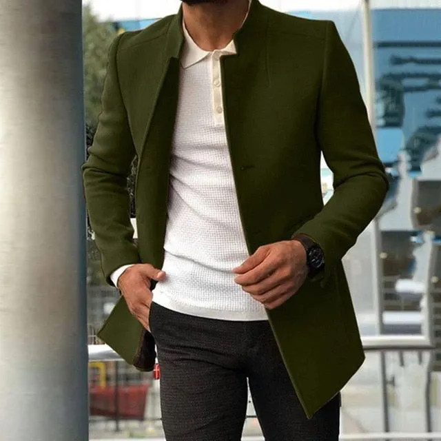 Advbridge New casual men's suit trend versatile texture solid color slim fitting woolen coat