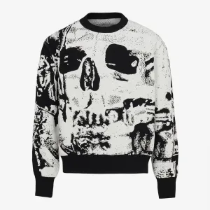 Alexander McQueen Fold Skull Jacquard Knitwear