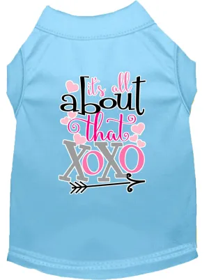 All About That Xoxo Screen Print Dog Shirt Baby Blue Lg