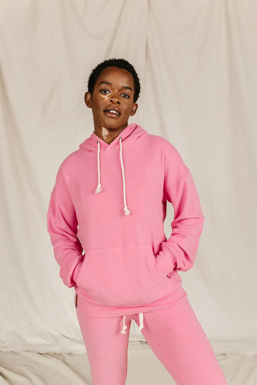 Ampersand Performance Fleece University Hoodie - Pink Tulip