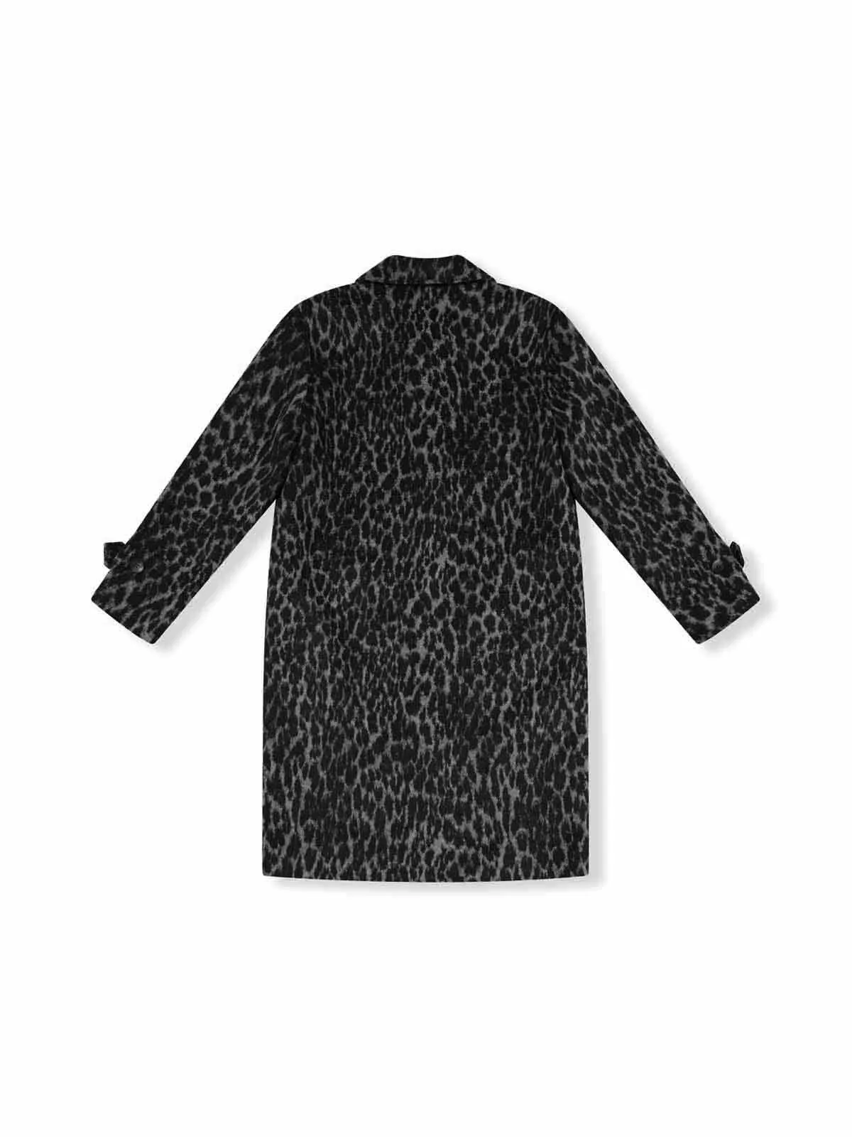 ASOBIO Retro Woolen Leopard Print Jacquard Coat