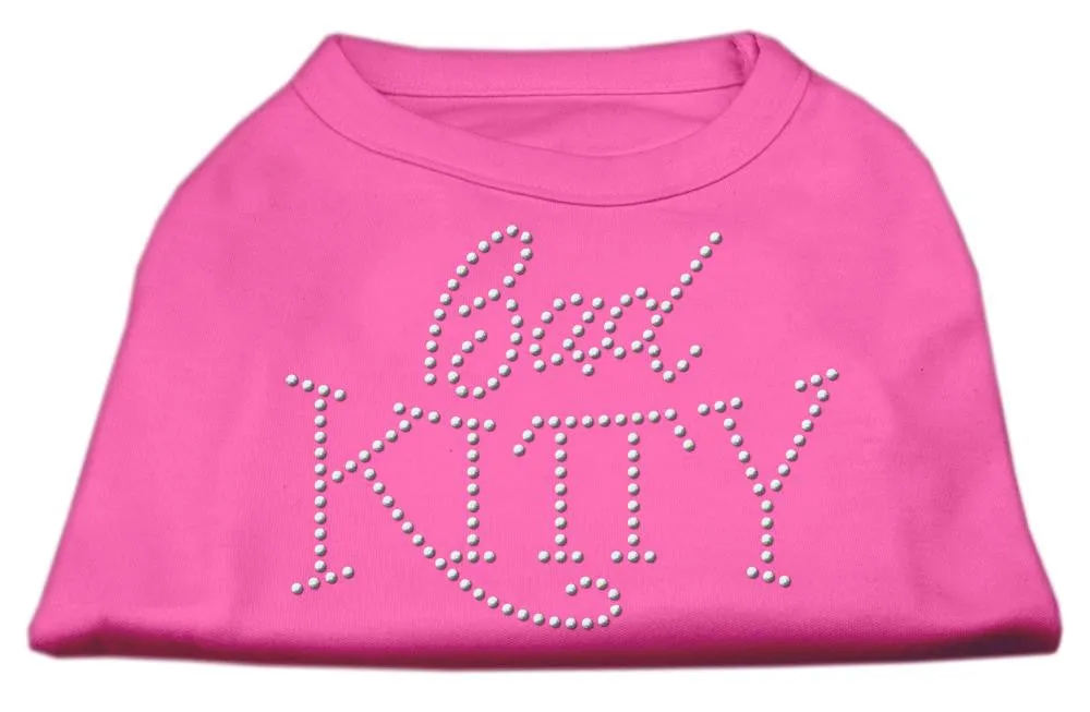 Bad Kitty Rhinestud Shirt Bright Pink S (10)