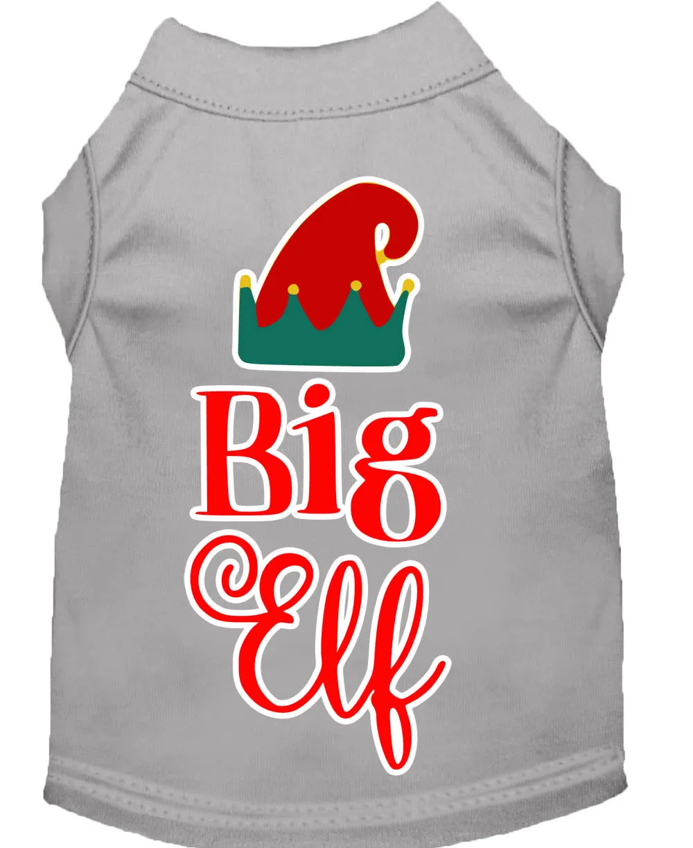 Big Elf Screen Print Dog Shirt Grey Sm