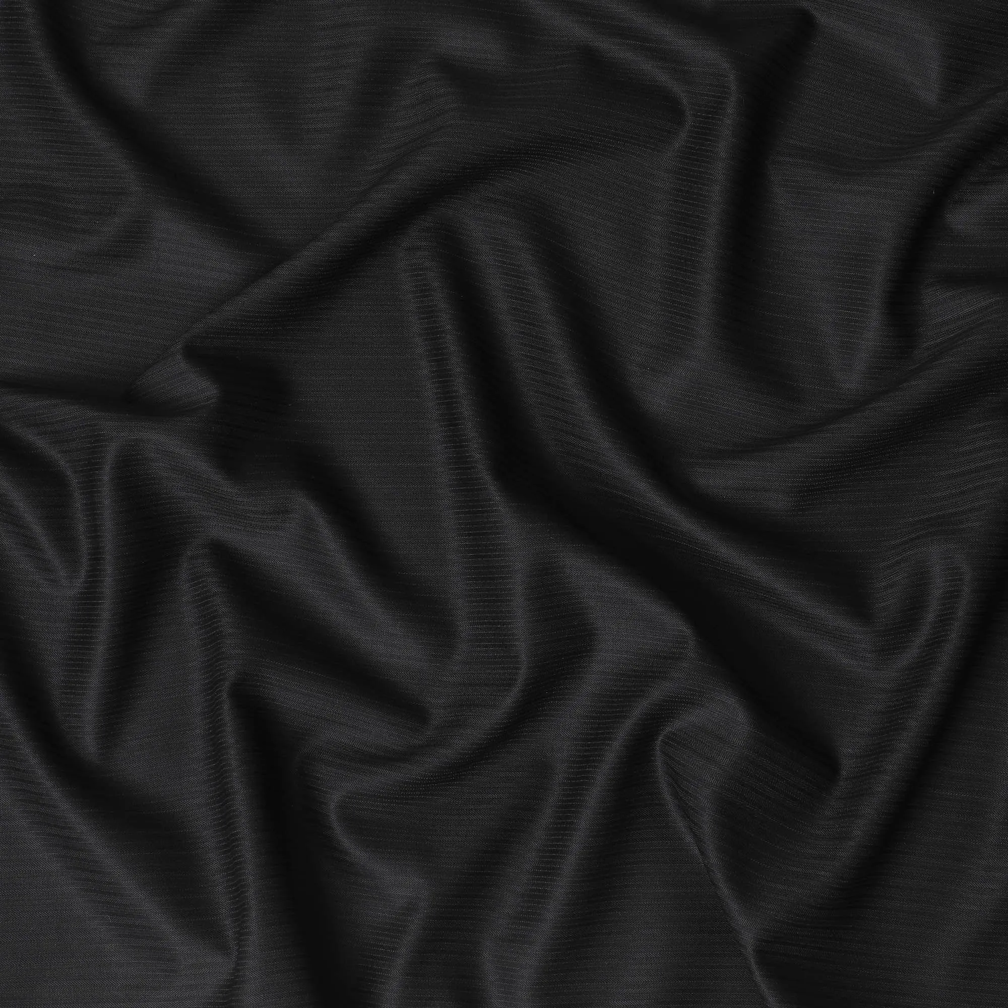 Black Premium English super 150's wool and cashmere suiting fabric with same tone stripe in herringbone design-D11423