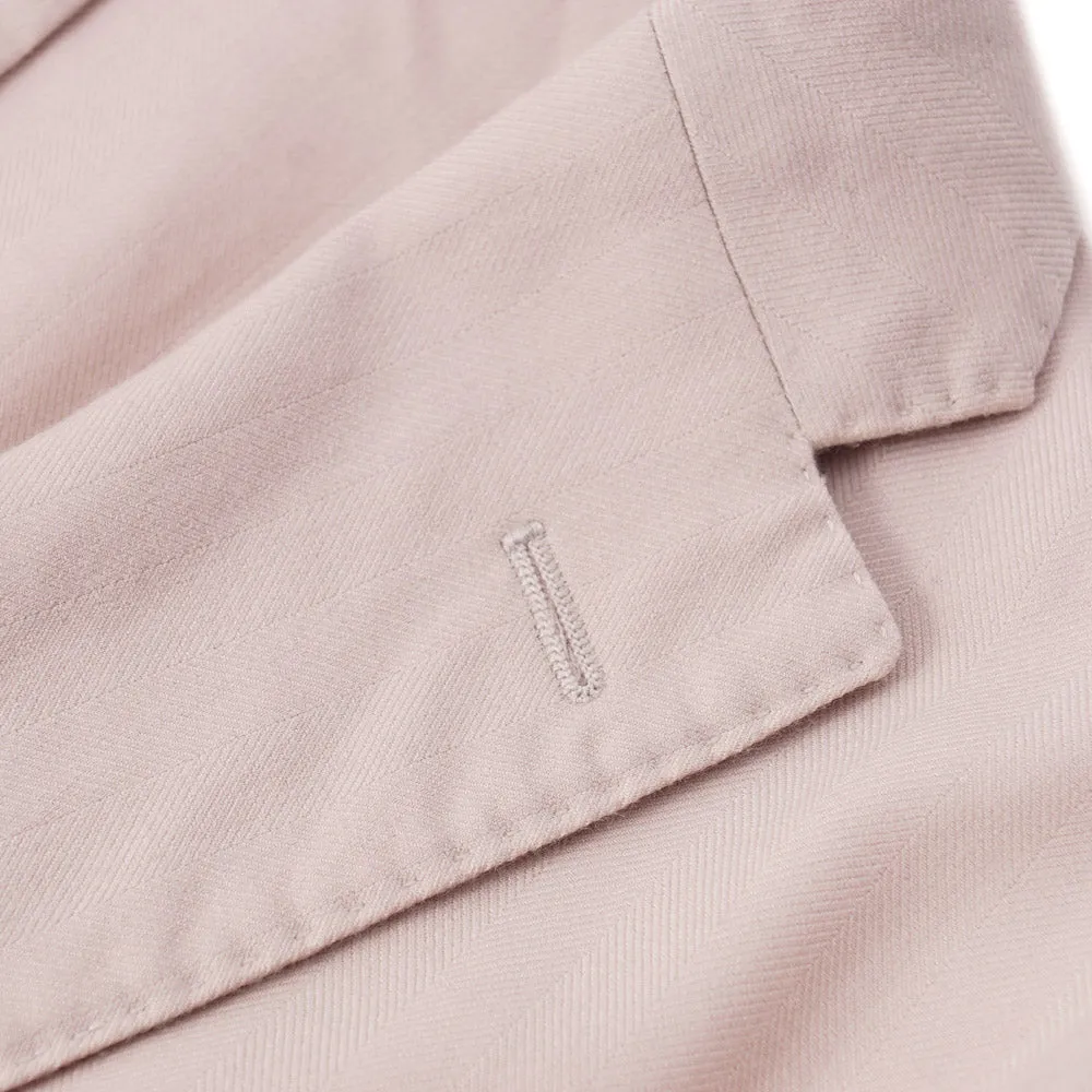 Boglioli Cashmere Sport Coat in Sand Pink Herringbone