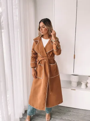 Bonnita Trench Coat - Beige Multi