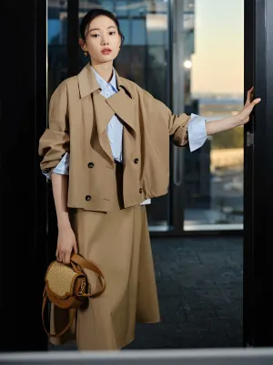 EP YAYING Short-cropped Trench Coat EGJPW7101AE