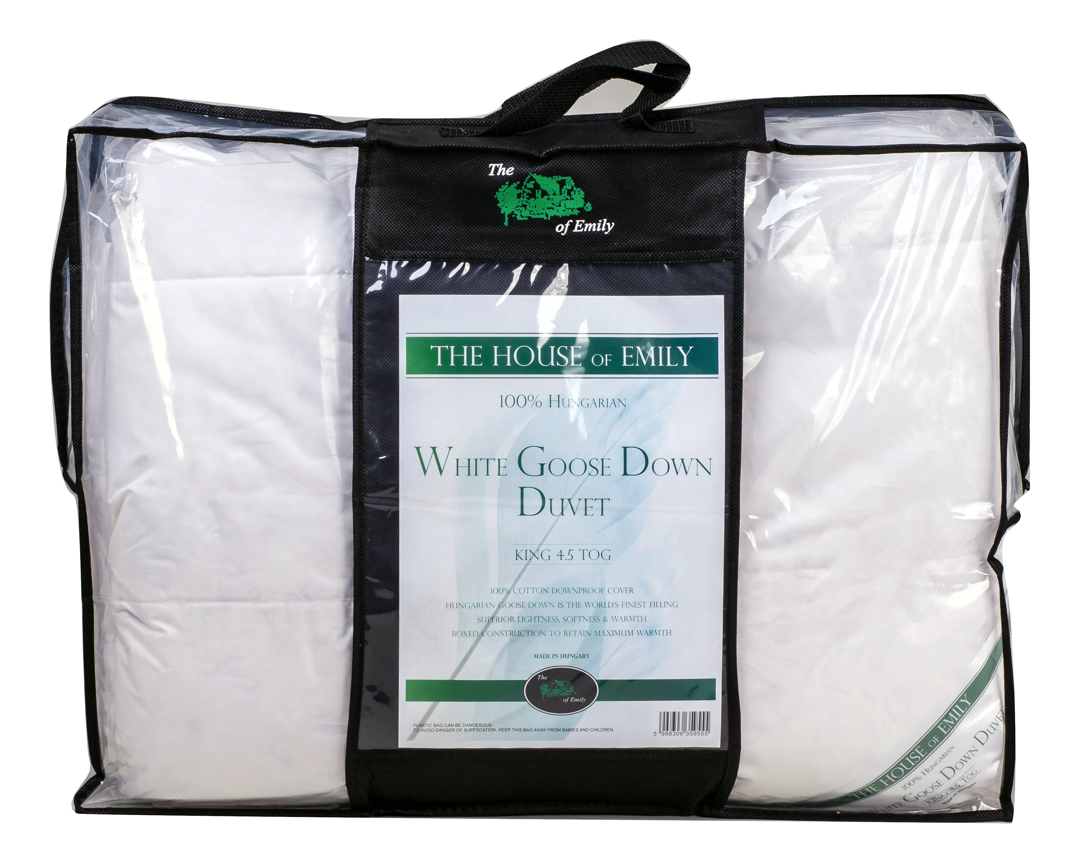 Goose Down Duvet Hungarian 100% Down | 4.5 up to 13.5 tog All Seasons | 5 Bed Sizes