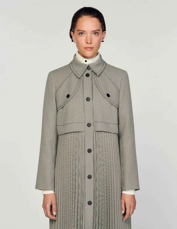 Houndstooth Trench Coat