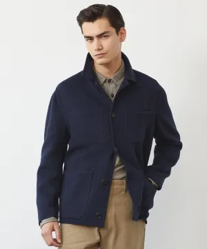 Italian Cashmere Chore Coat in Navy