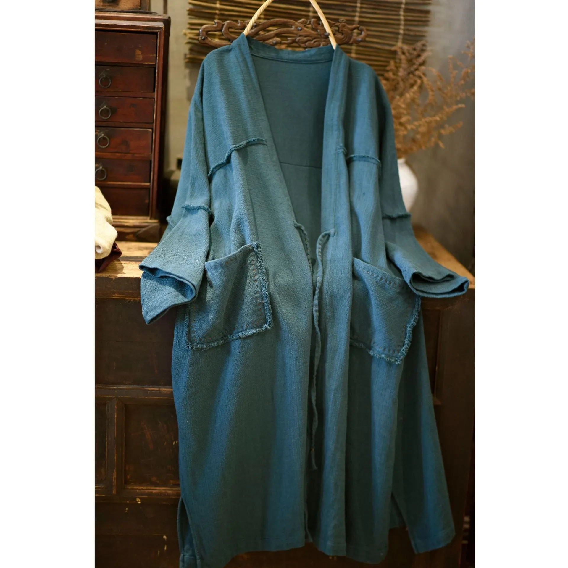 Juma Cotton Linen Long Trench Coat