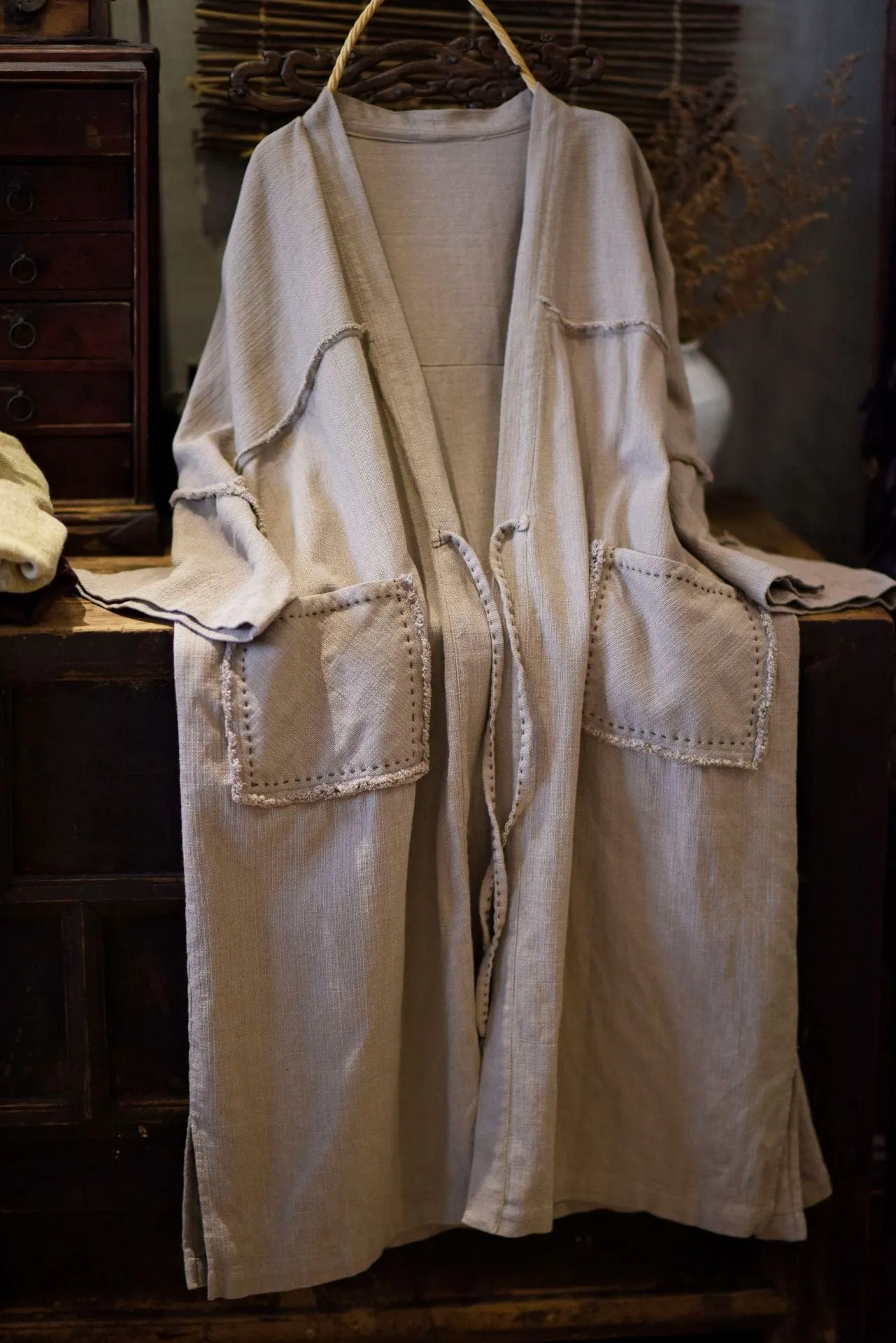 Juma Cotton Linen Long Trench Coat