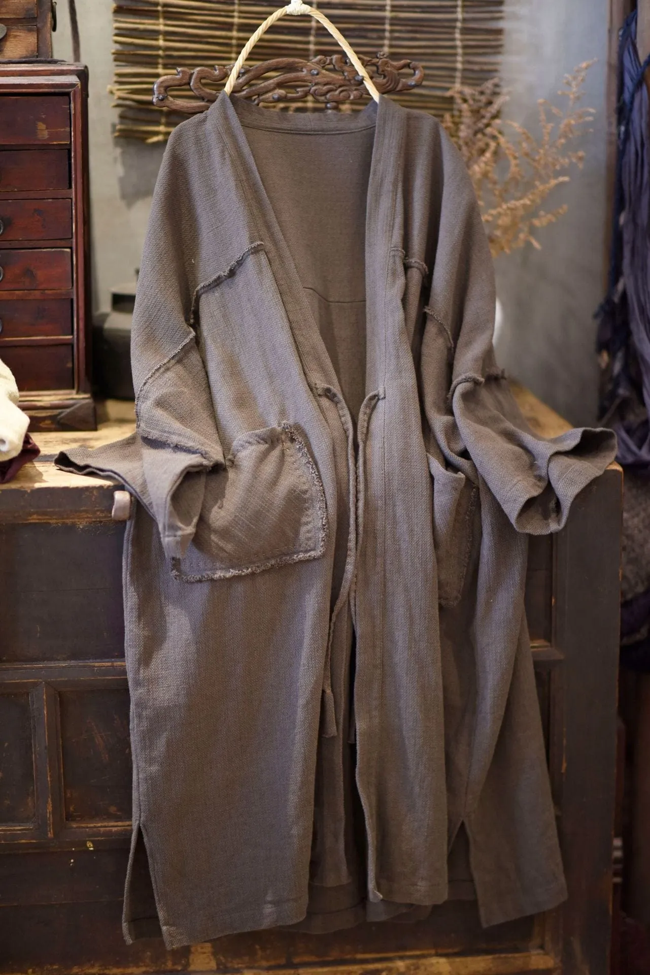 Juma Cotton Linen Long Trench Coat