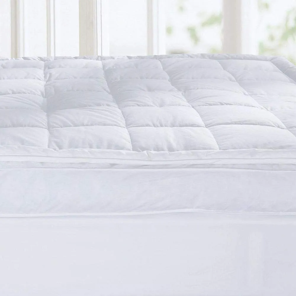 JVIN FAB Double Layer Down and Feather King Size Mattress Topper (White, 72 x 78 Inches)