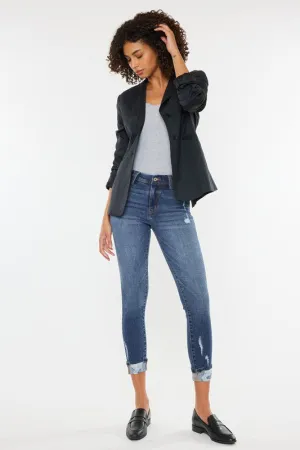 KanCan Mid Rise Dart Cropped Skinny