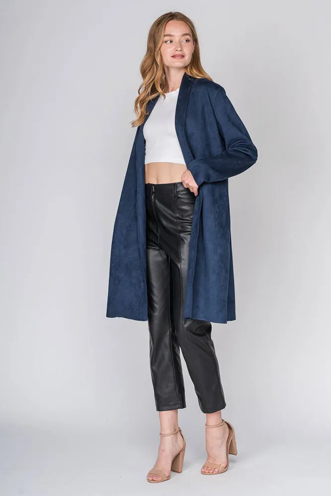 Long Suede Trench Coat