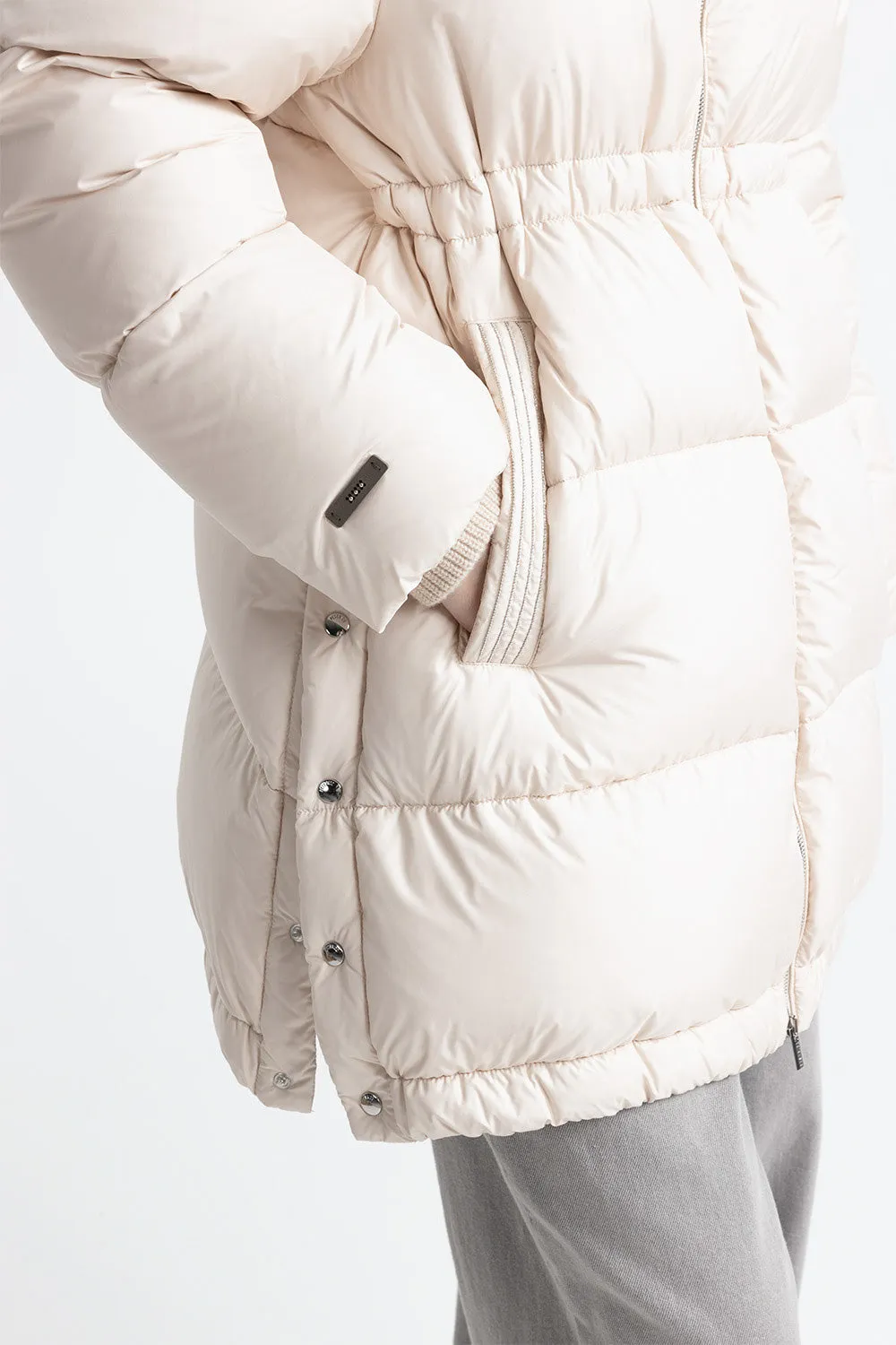 Maxi hooded goose down jacket WR