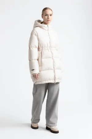 Maxi hooded goose down jacket WR