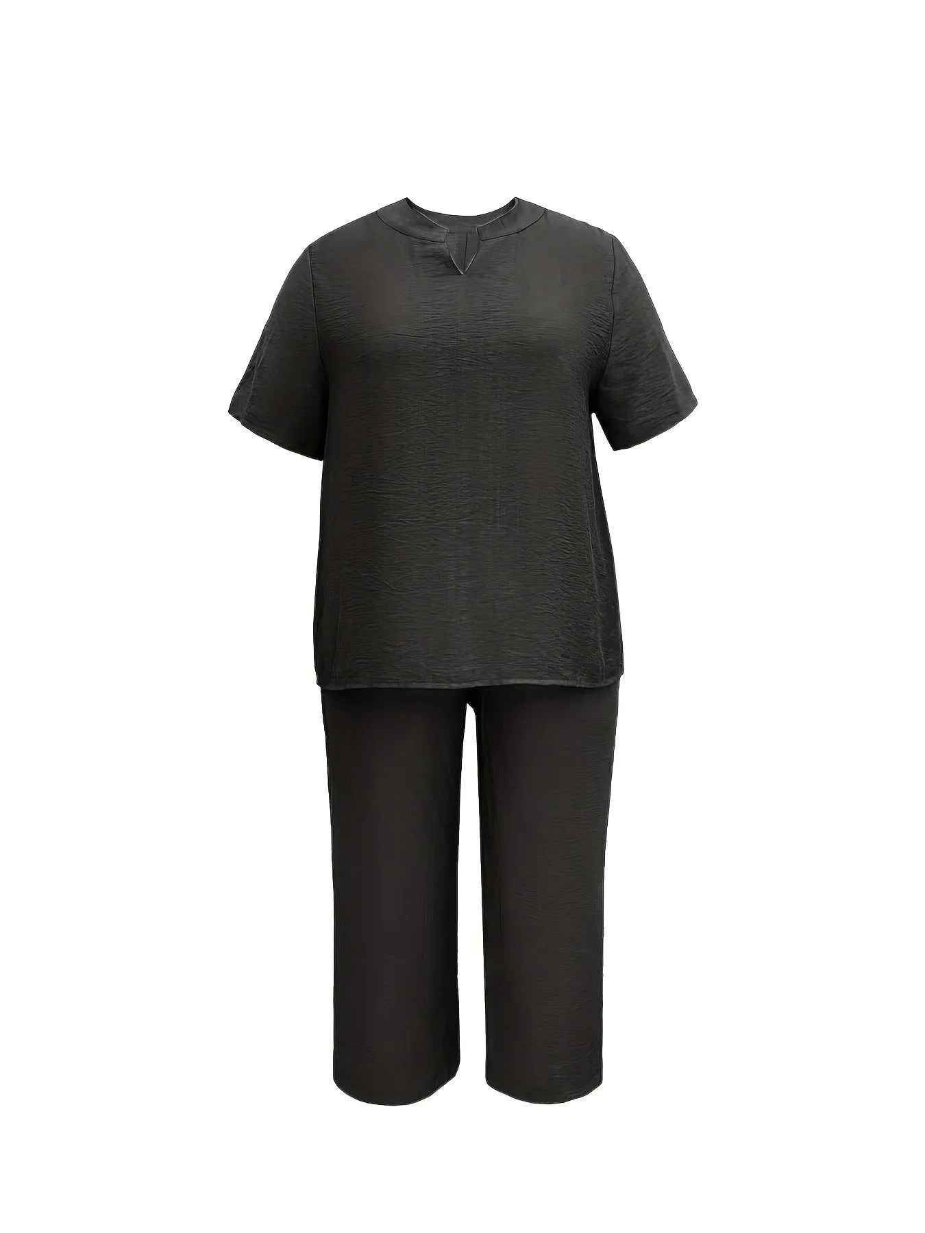 Modern Professional Short Sleeve Top & Wide Leg Pants