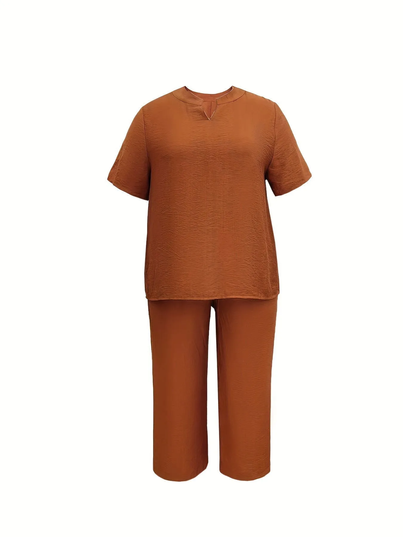 Modern Professional Short Sleeve Top & Wide Leg Pants