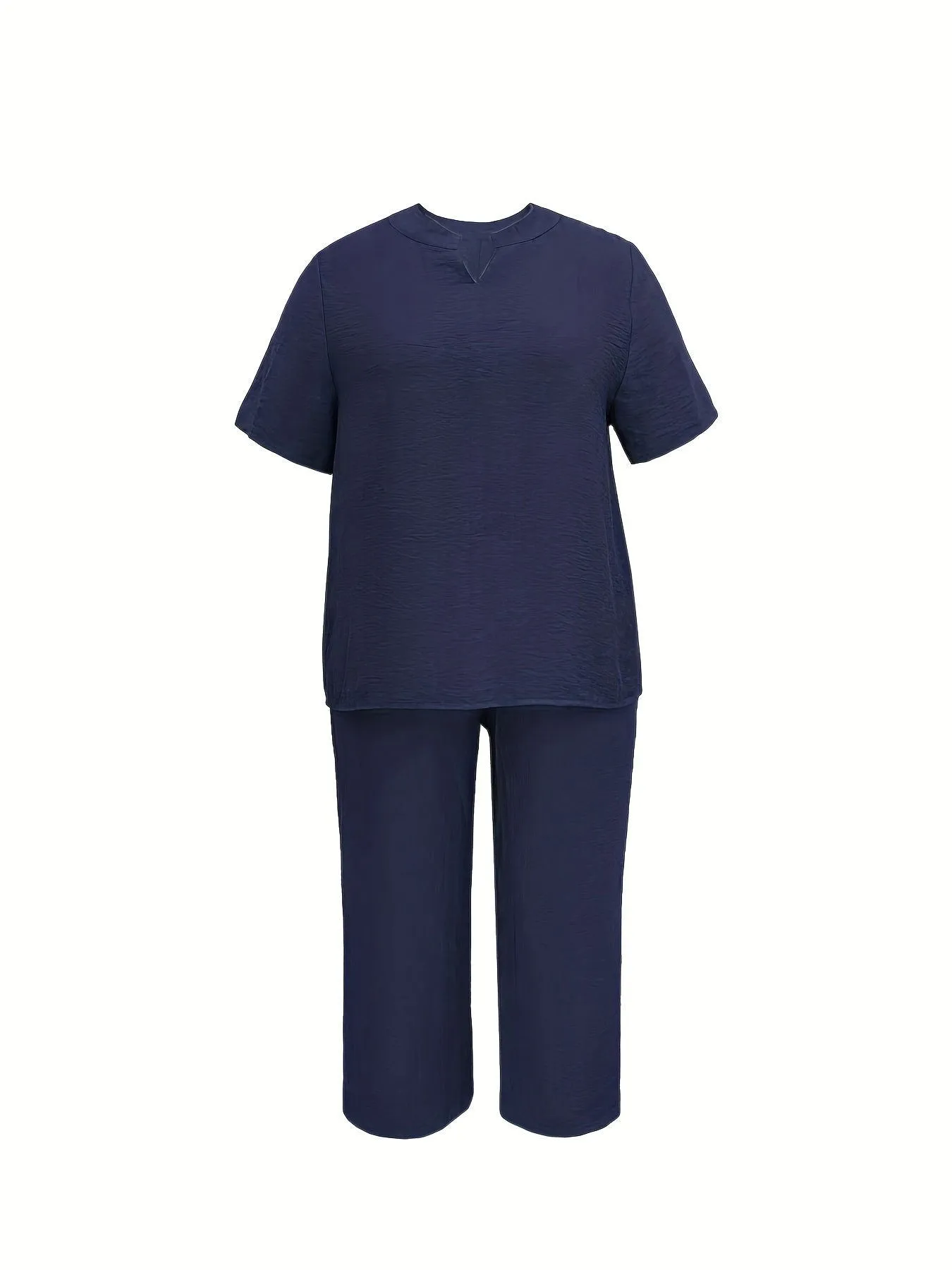 Modern Professional Short Sleeve Top & Wide Leg Pants