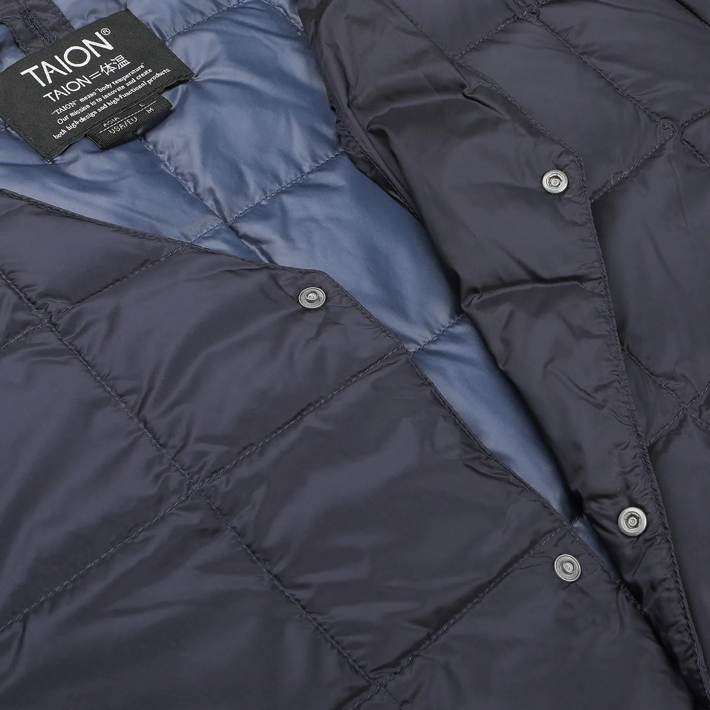 Navy Blue Nylon Down Padded Jacket