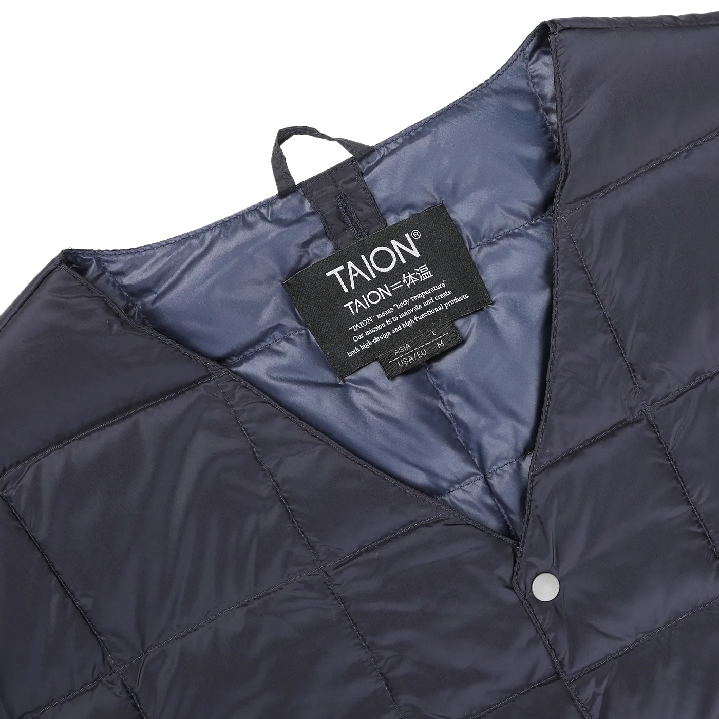 Navy Blue Nylon Down Padded Jacket