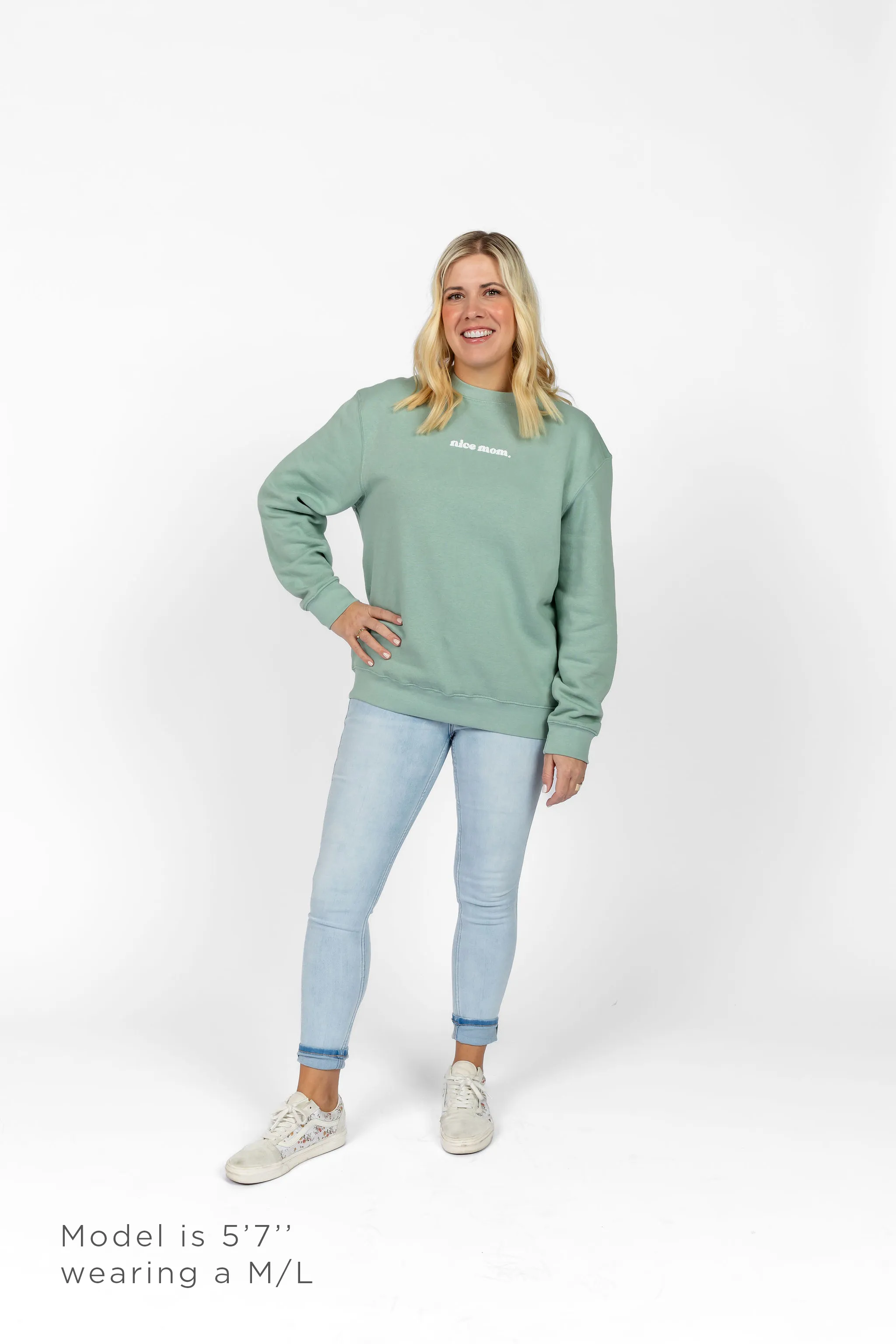 Nice Mom Crew | Seafoam