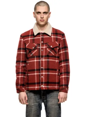 Nudie Jeans Lenny Wool Check Ruby