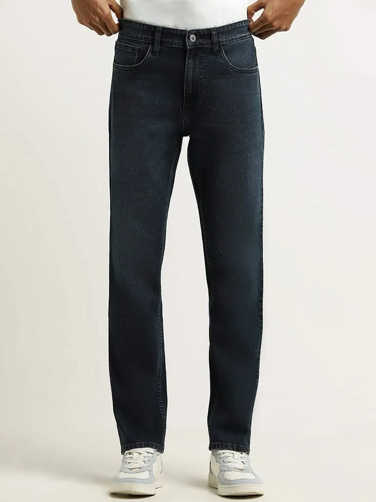 Nuon Dark Blue Straight - Fit Mid - Rise Jeans