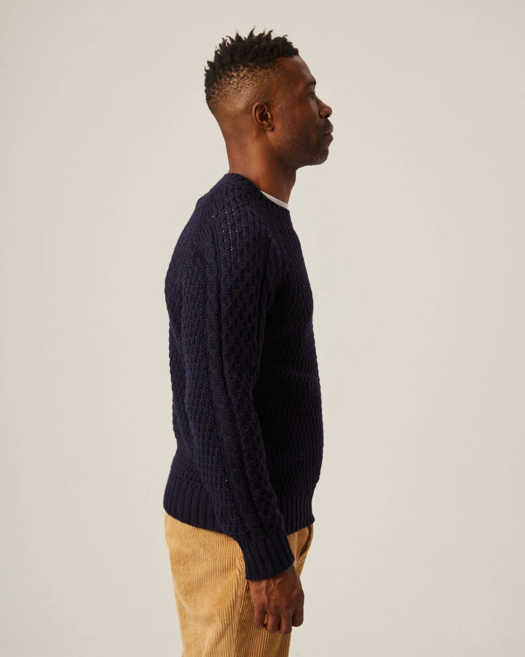 Peregrine Sweater Winston Crew Jumper Navy