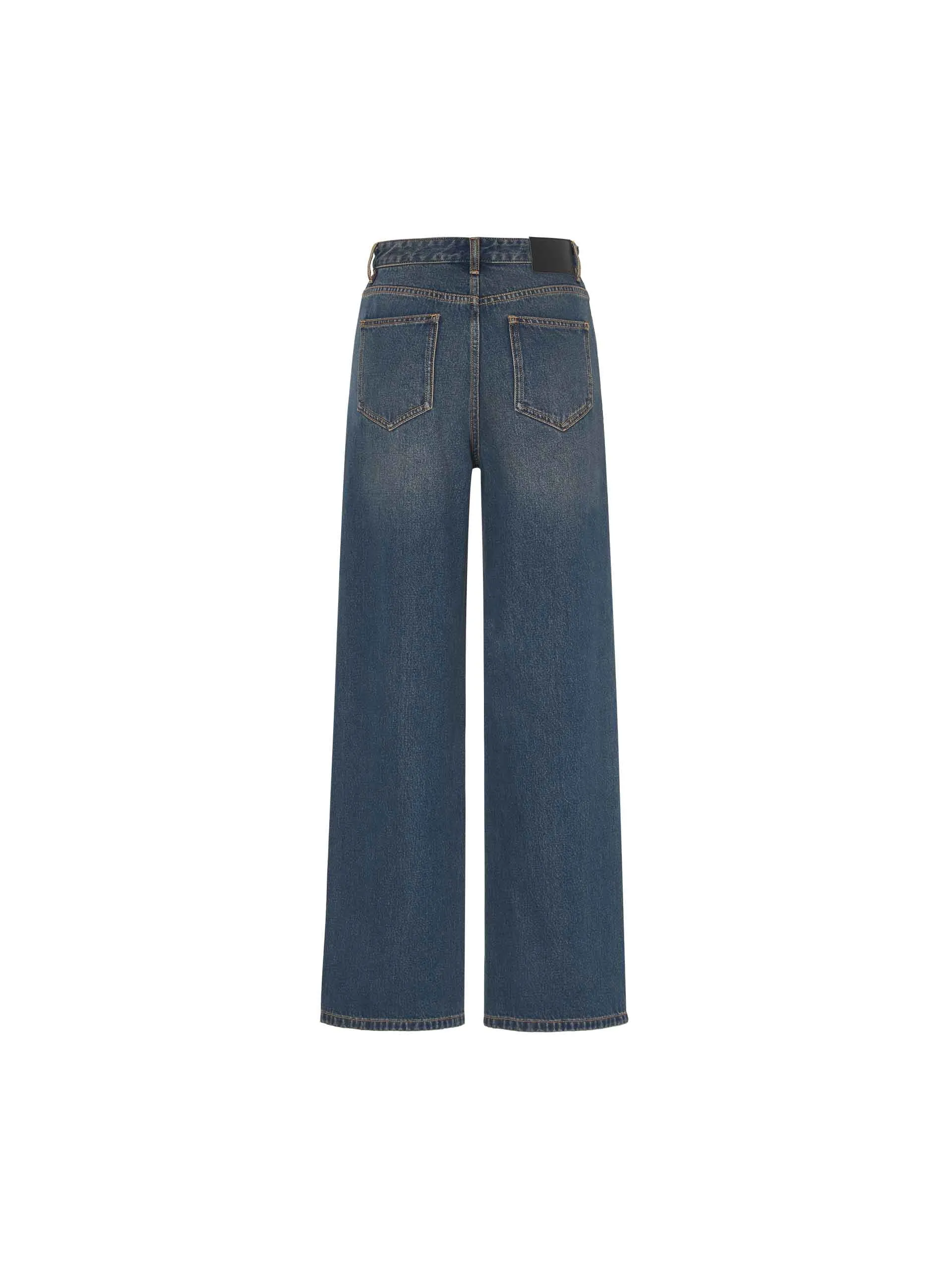 Seams Detail Straight Jeans