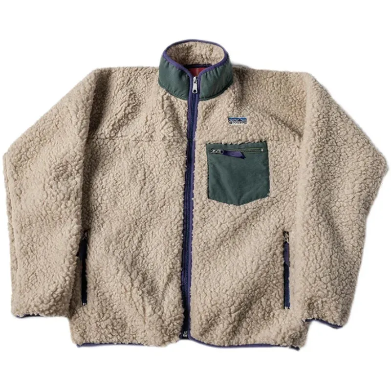 Sherpa Fleece Jacket Retro 1989 Full Zip-Up Cardigan