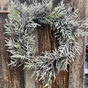 Snowy Fir/Pine Cones Wreath