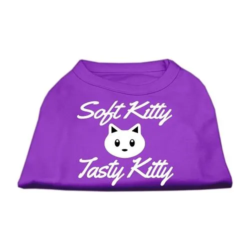 Softy Kitty, Tasty Kitty Screen Print Dog Shirt Purple Med (12)