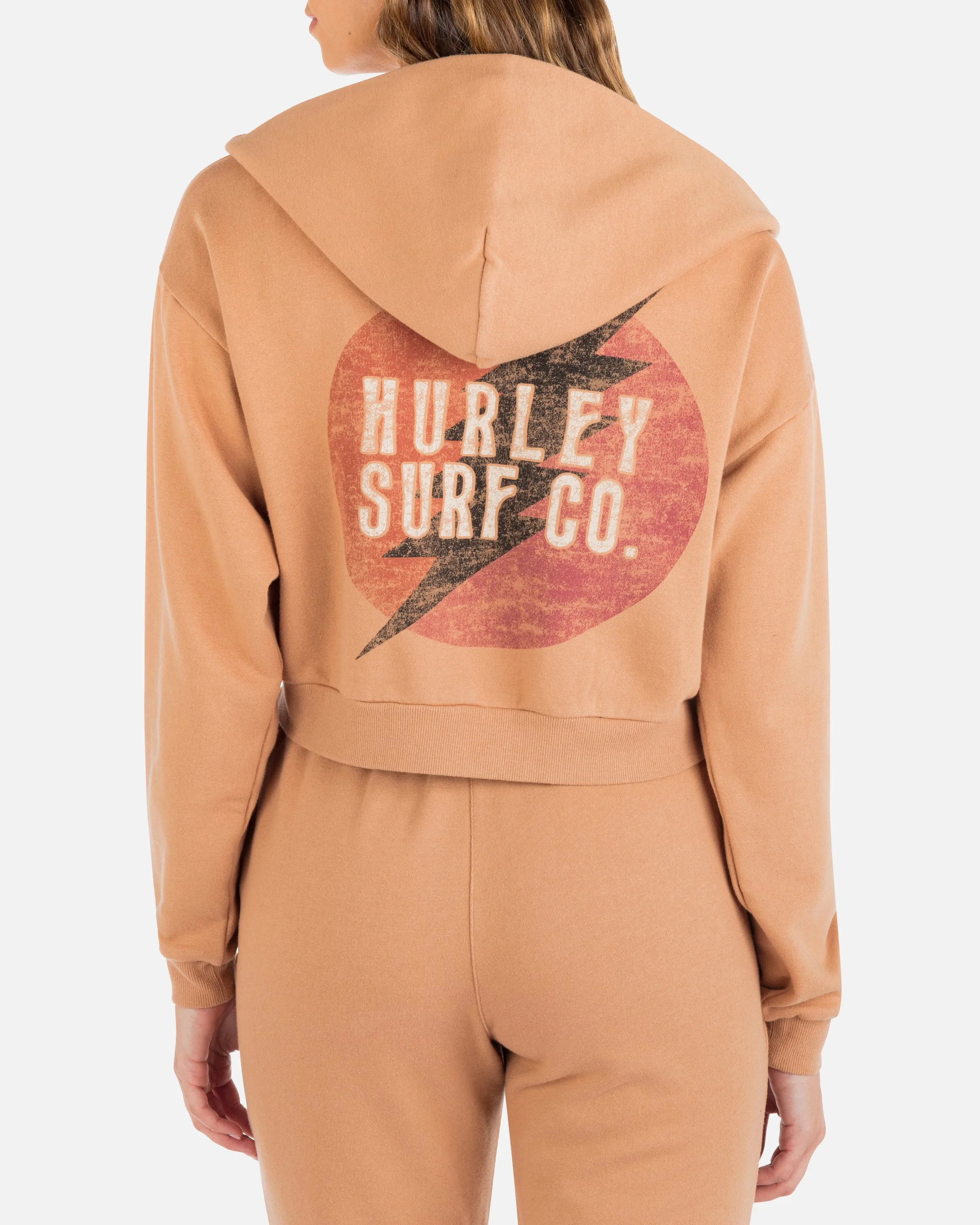 Surf Queen Hailey Crop Zip Up Hoodie