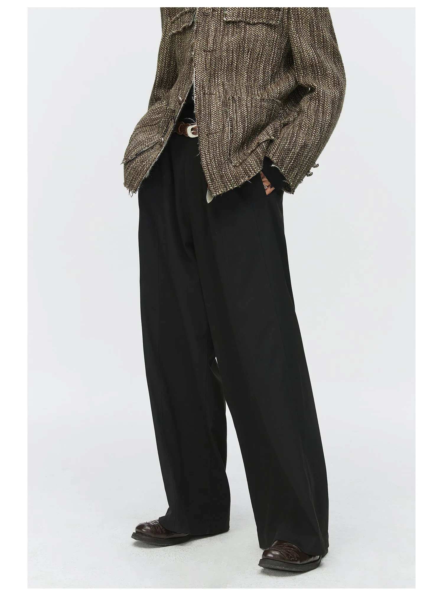 Waistband Wide Leg Casual Pants