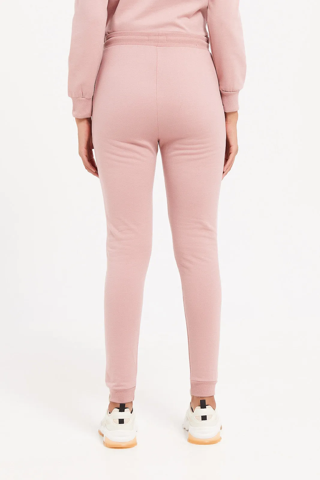 Women Plain Pink Joggers