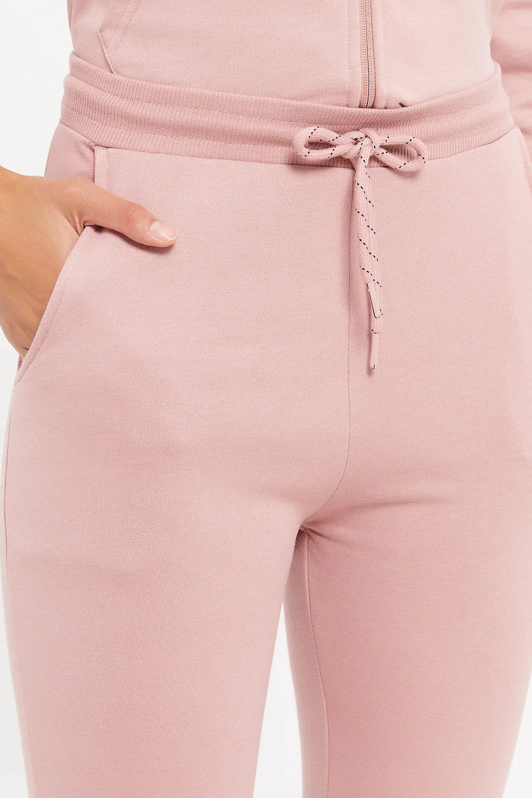 Women Plain Pink Joggers