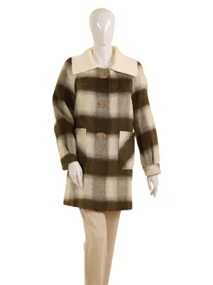 WOOLEN COAT with KNITTED COL(mid-len)