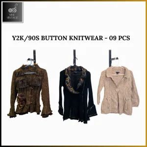 Y2K/90S BUTTON KNITWEAR - 09 PCS